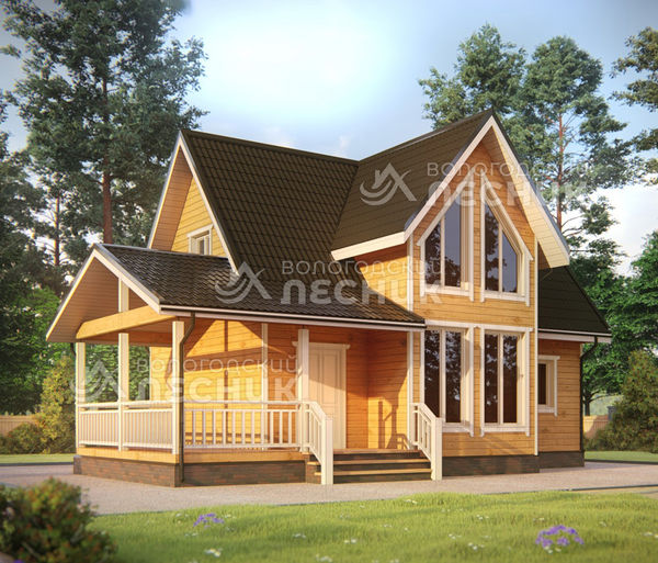 Проект дома из бруса 11.5x7.5 «Авангард»