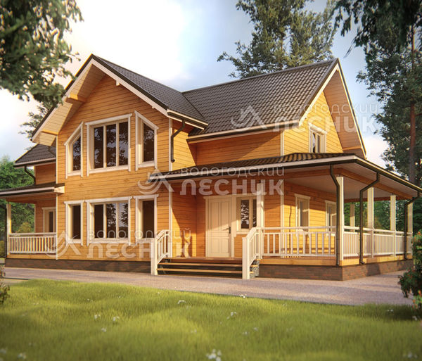 Проект дома из бруса 15.5x9 «Аврора»