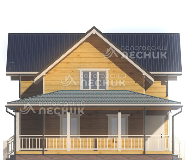 Проект дома из бруса 15.5x9 «Аврора»