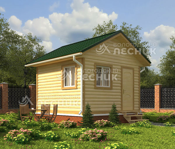Проект бани из бруса 4х4 «Лисичка-сестричка»
