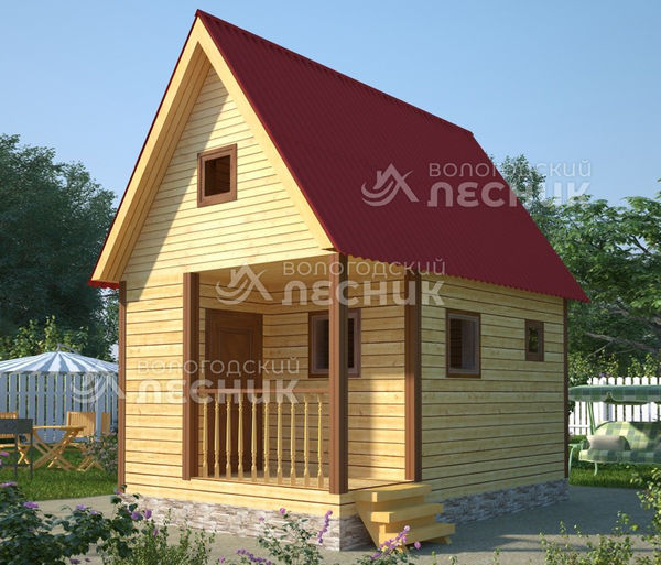 Проект бани из бруса 6х4 «Белоснежка»
