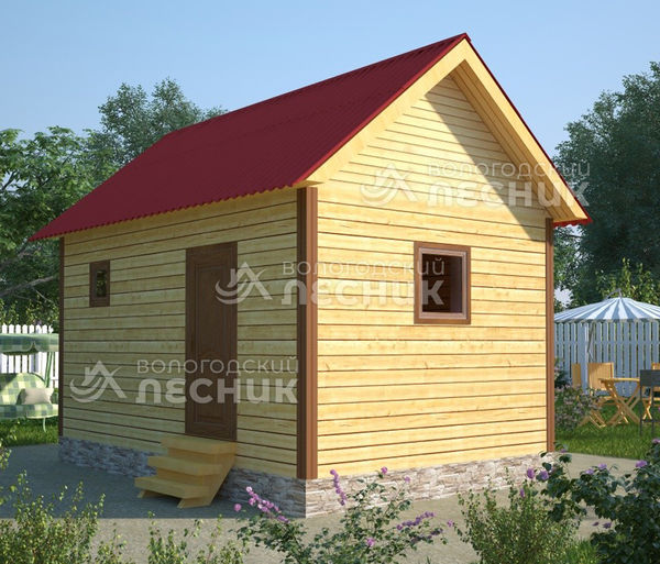 Проект бани из бруса 6х4 «Красная шапочка»