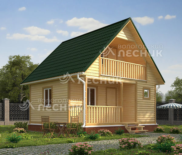 Проект бани из бруса 6х6 «Золотая рыбка»