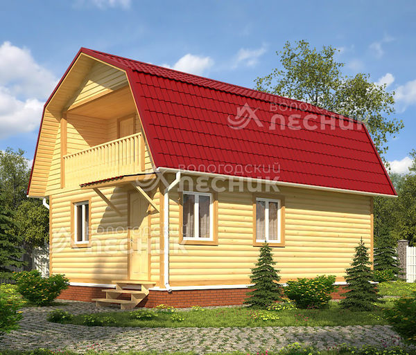 Проект бани из бруса 8х6 «Утренняя роса»