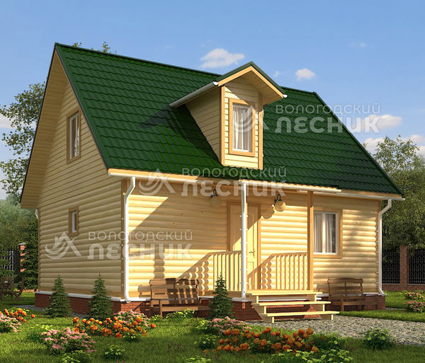 Проект бани из бруса 8х7 «Россиянка»