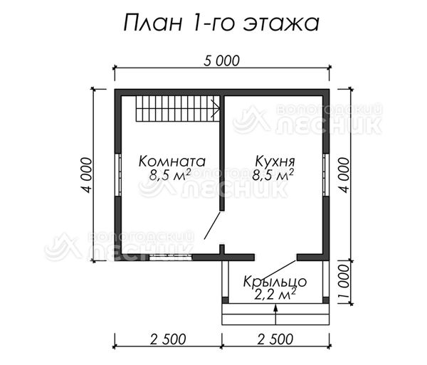 Проект каркасного дома 5х4 «Крепость»