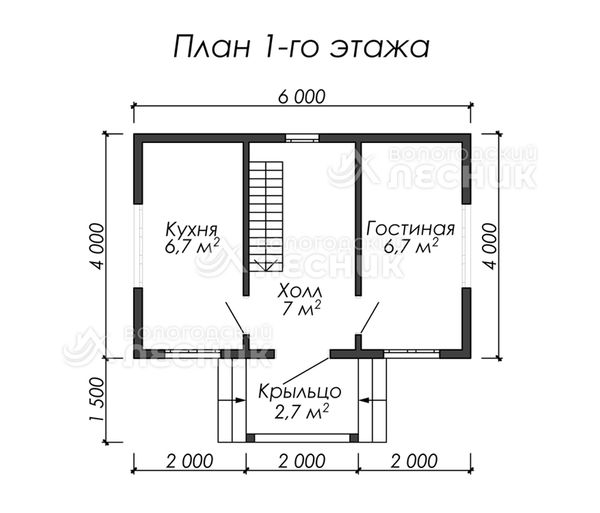 Проект каркасного дома 6х4 «Викинг»