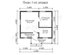 Проект дома из бруса 6х6 «Богатырь»
