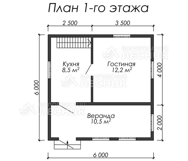 Проект дома из бруса 6х6 «Сосновый бор»