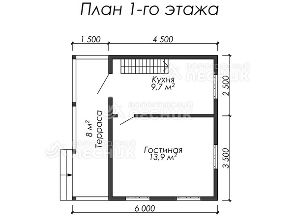 Проект дома из бруса 6х6 «Усадьба»