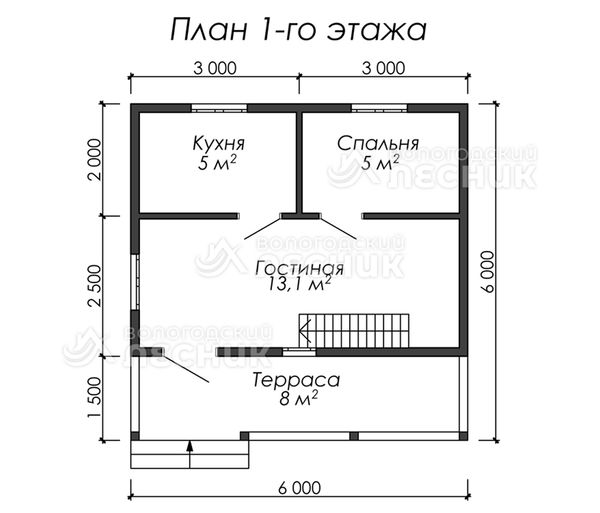Проект каркасного дома 6х6 «Выбор»