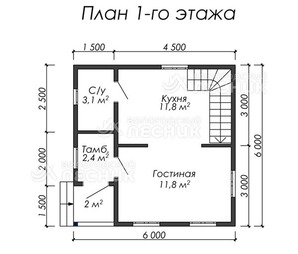 Проект каркасного дома 6х6 «Согласие»