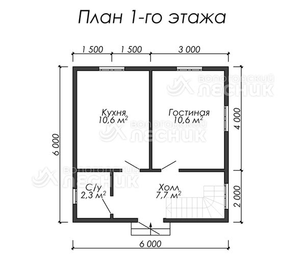 Проект дома из бруса 6х6 «Ласточкино гнездо»