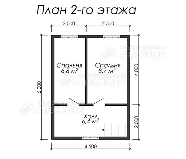 Проект дома из бруса 6х6 «Ласточкино гнездо»