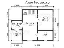 Проект каркасного дома 6х6 «Терем»
