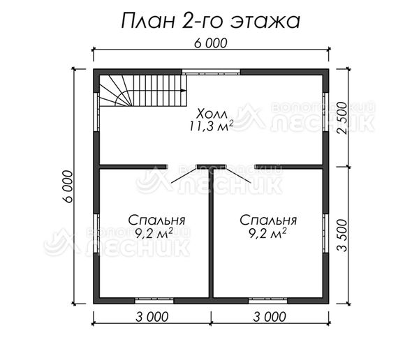 Проект каркасного дома 6х6 «Терем»