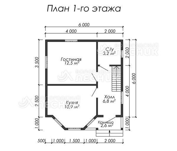 Проект каркасного дома 7х6 «Дворец»