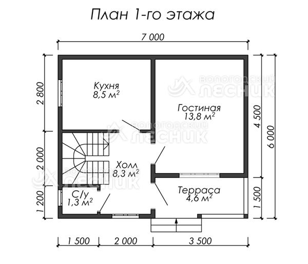 Проект каркасного дома 7х6 «Хоромы»