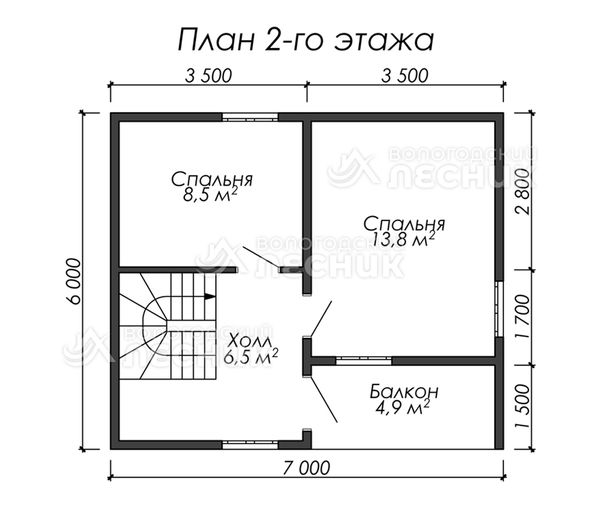 Проект каркасного дома 7х6 «Хоромы»
