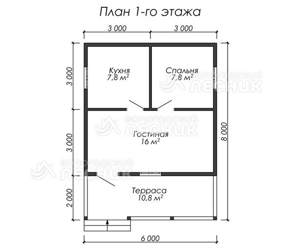 Проект каркасного дома 8х6 «Воин»
