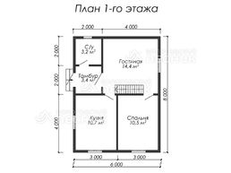 Проект дома из бруса 8х6 «Свобода»