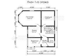 Проект дома из бруса 8х6 «Перспектива»