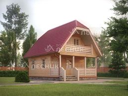 Проект дома из бруса 8х6 «Тайга»