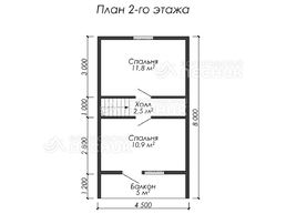Проект дома из бруса 8х6 «Тайга»