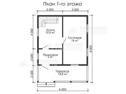 Проект дома из бруса 8х6 «Сибирь»