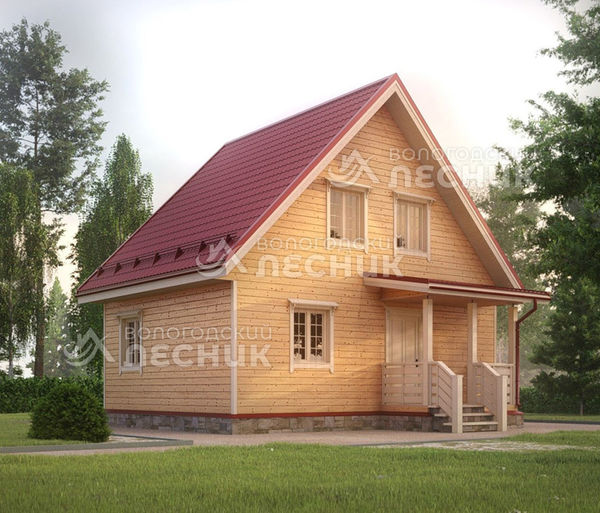 Проект каркасного дома 8х6 «Березовая роща»