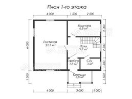 Проект дома из бруса 8х6 «Березовая роща»