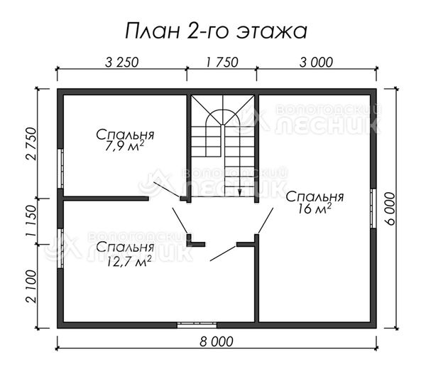 Проект каркасного дома 8х6 «Березовая роща»