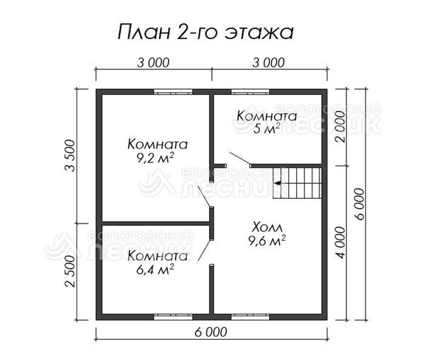 Проект дома из бруса 8х6 «Березовая роща»