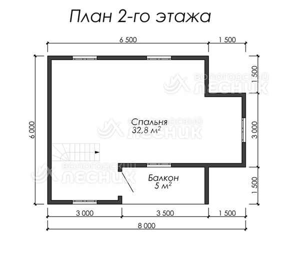 Проект дома из бруса 8х6 «Яблочный спас»