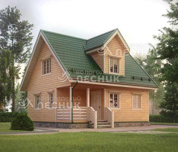Проект каркасного дома 8х7 «Серебряный дождь»