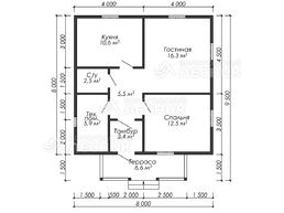 Проект дома из бруса 8х8 «Гармония»