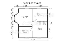 Проект дома из бруса 7.5х7.5 «Байкал»