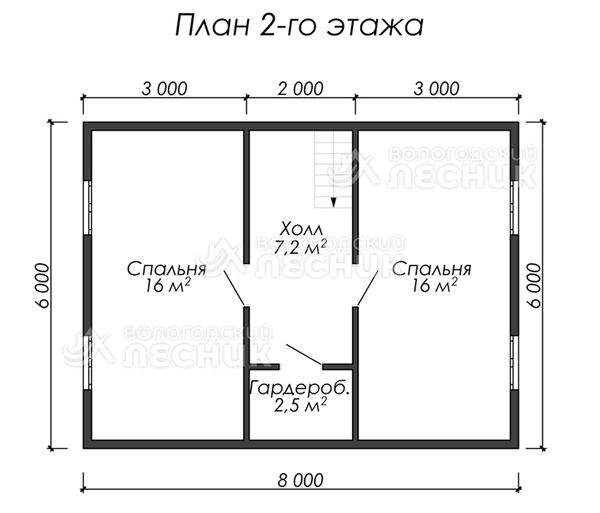 Проект каркасного дома 8х7.5 «Дубрава»