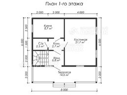 Проект дома из бруса 8х8 «Тундра»