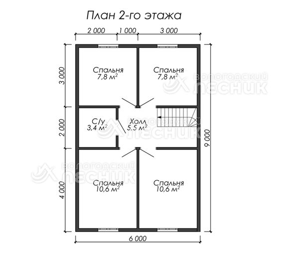 Проект дома из бруса 9х7 «Надежный»