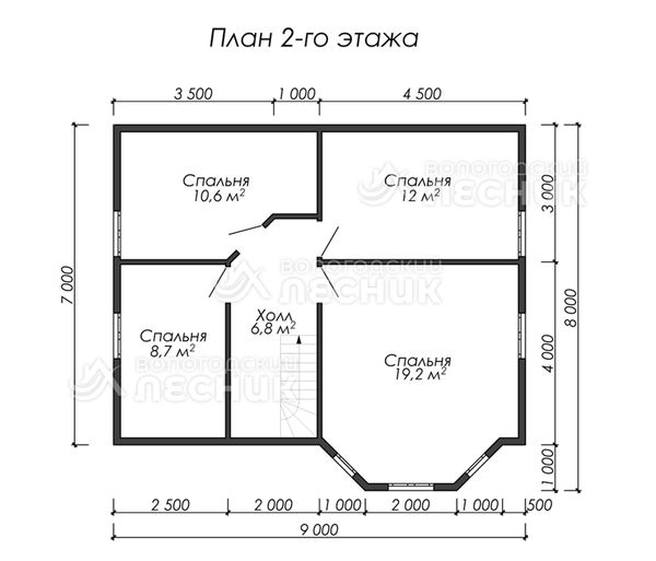 Проект каркасного дома 9х7 «Радуга»