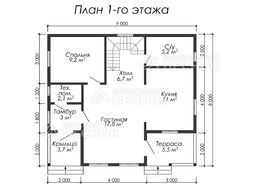 Проект дома из бруса 9х8 «Орион»