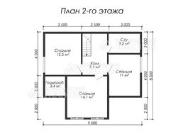 Проект дома из бруса 9х8 «Орион»