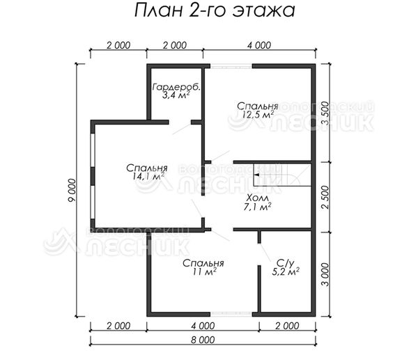Проект дома из бруса 9х8 «Зорька»