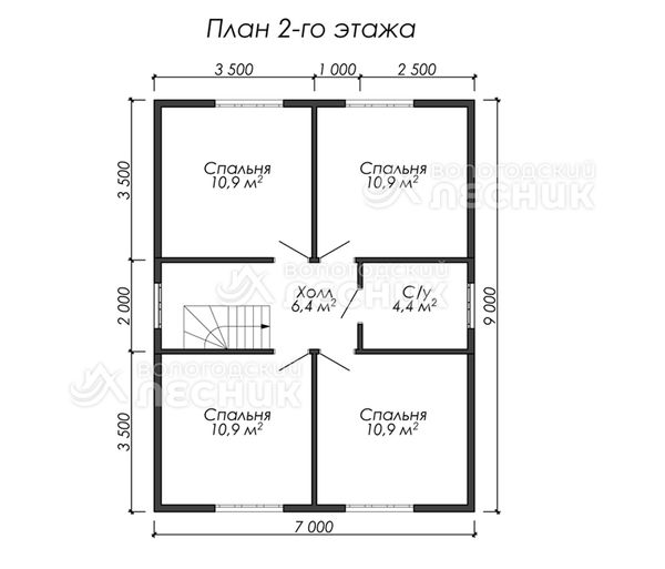 Проект каркасного дома 9х9 «Егерь»