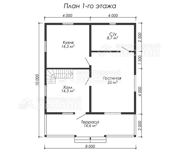 Проект дома из бруса 10х8 «Песня»
