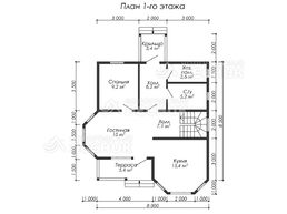Проект дома из бруса 9.5х9 «Феодосия»