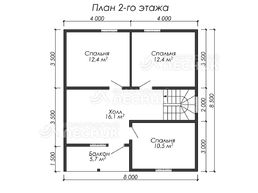 Проект дома из бруса 9.5х9 «Феодосия»