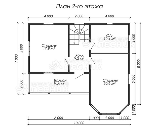 Проект каркасного дома 10х9 «Полярный»