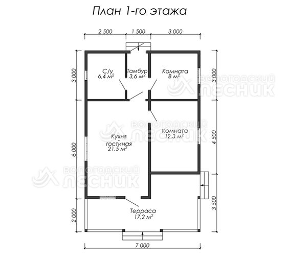Проект каркасного дома 11х7 «Хозяйский»